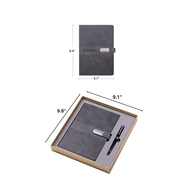 Custom Magnetic Buckle A5 Notepad Diary & Pen Gift Box Set - Custom Magnetic Buckle A5 Notepad Diary & Pen Gift Box Set - Image 2 of 6