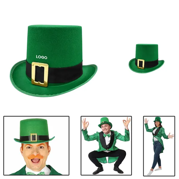 Irish Green Lincoln Hat With Gold Buckle - Irish Green Lincoln Hat With Gold Buckle - Image 0 of 2