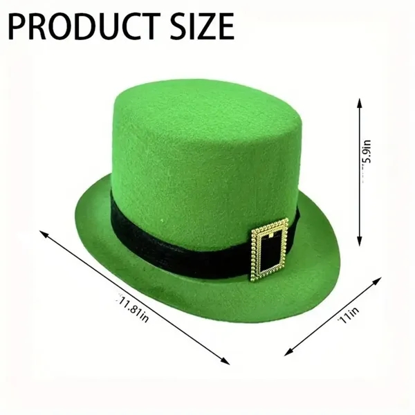 Irish Green Lincoln Hat With Gold Buckle - Irish Green Lincoln Hat With Gold Buckle - Image 1 of 2