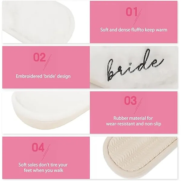 Cross-Border Best-Selling Bride Babe Plush Flip Flops - Cross-Border Best-Selling Bride Babe Plush Flip Flops - Image 2 of 3