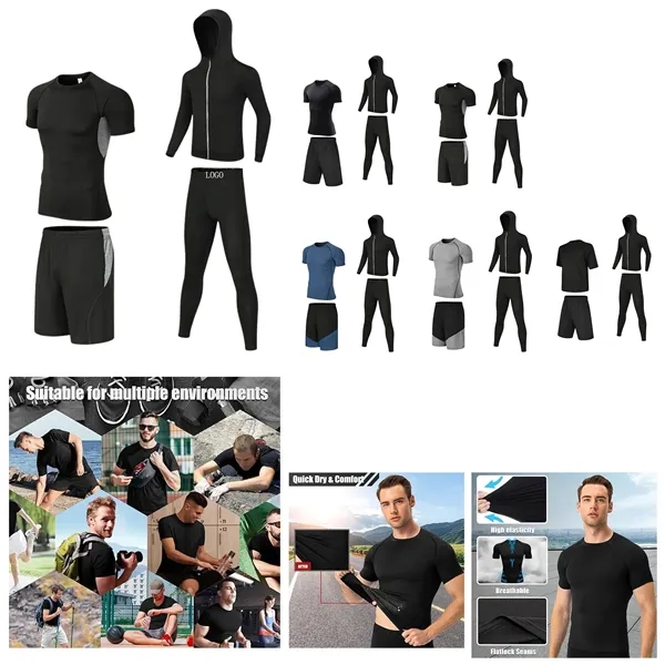 Men'S Fitness Sportswear Tights Suit - Men'S Fitness Sportswear Tights Suit - Image 0 of 9