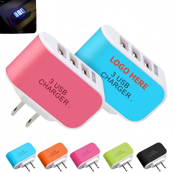 Glowing 3USB Candy Phone Charger Plug - Glowing 3USB Candy Phone Charger Plug - Image 0 of 3