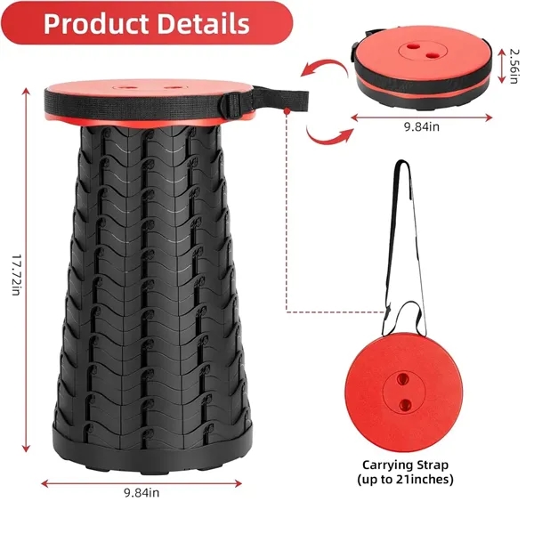 Collapsible Stool Folding Chair with Carrying Straps - Collapsible Stool Folding Chair with Carrying Straps - Image 1 of 8
