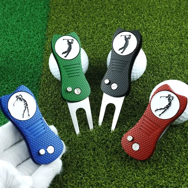 Golf Switchblade Divot Tool with Magnetic Ball Marker - Golf Switchblade Divot Tool with Magnetic Ball Marker - Image 0 of 5