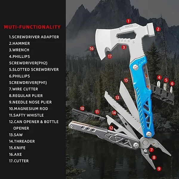 Multifunctional Camping Tool Axe with Hammer - Multifunctional Camping Tool Axe with Hammer - Image 1 of 6