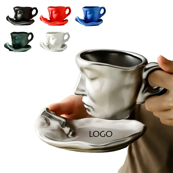 Ceramic Kissing Coffee/Tea Cup and Saucer Set - Ceramic Kissing Coffee/Tea Cup and Saucer Set - Image 0 of 6