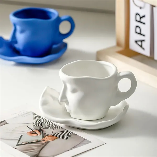 Ceramic Kissing Coffee/Tea Cup and Saucer Set - Ceramic Kissing Coffee/Tea Cup and Saucer Set - Image 1 of 6