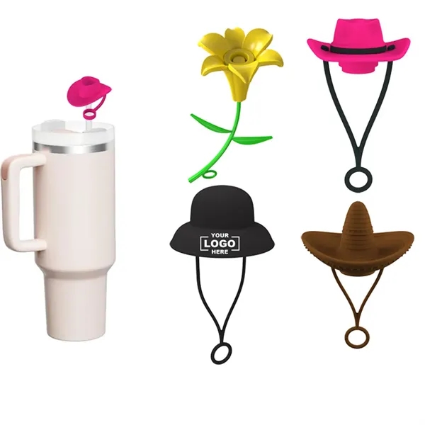 Cowboy Hat Shaped Silicone Straw Stoppers - Cowboy Hat Shaped Silicone Straw Stoppers - Image 0 of 11