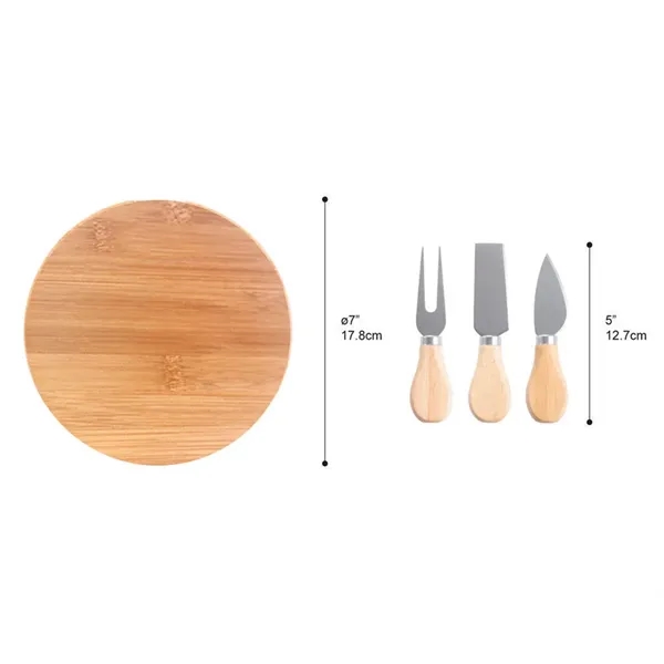Mini Cheese Cutting Board Knife Set Wood Platter Portable - Mini Cheese Cutting Board Knife Set Wood Platter Portable - Image 1 of 4