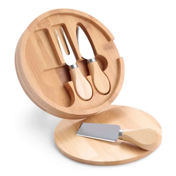 Mini Cheese Cutting Board Knife Set Wood Platter Portable - Mini Cheese Cutting Board Knife Set Wood Platter Portable - Image 2 of 4