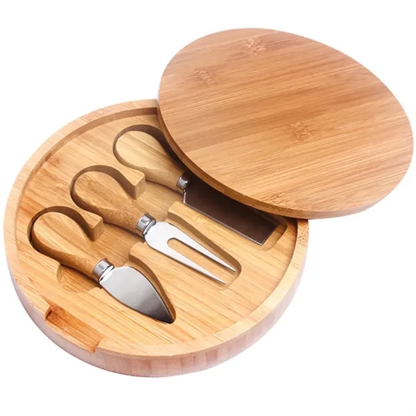 Mini Cheese Cutting Board Knife Set Wood Platter Portable - Mini Cheese Cutting Board Knife Set Wood Platter Portable - Image 3 of 4