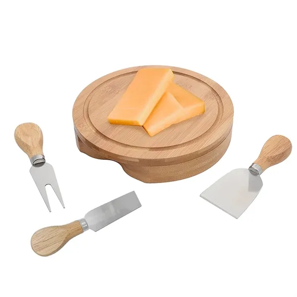 Mini Cheese Cutting Board Knife Set Wood Platter Portable - Mini Cheese Cutting Board Knife Set Wood Platter Portable - Image 4 of 4