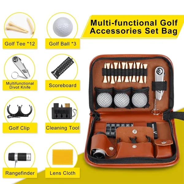 PU Golf Organizer Pouch Accessories Bag Large Capacity Case - PU Golf Organizer Pouch Accessories Bag Large Capacity Case - Image 2 of 4