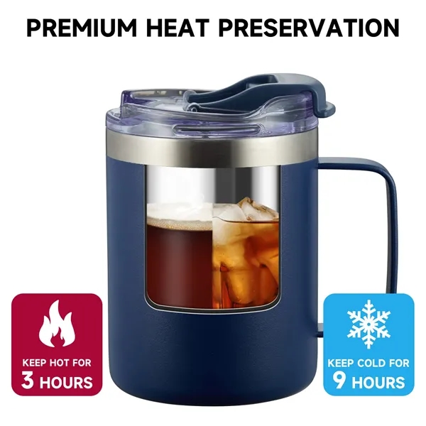 12oz Stainless Steel Insulated Cup with Handle and Lid - 12oz Stainless Steel Insulated Cup with Handle and Lid - Image 4 of 4