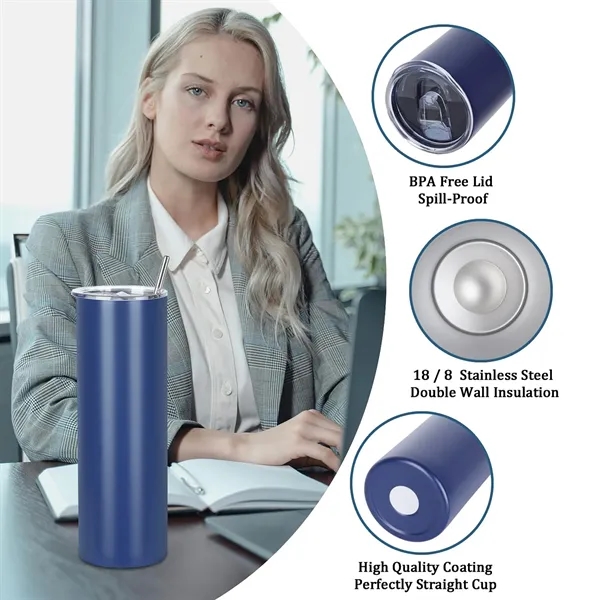 20 oz Stainless Steel Vacuum Insulated Tumbler Cup - 20 oz Stainless Steel Vacuum Insulated Tumbler Cup - Image 2 of 4
