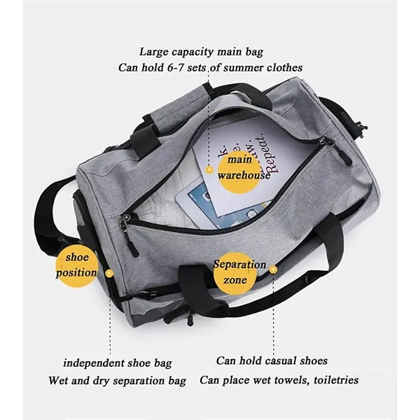 Multi-Compartment Gym Duffel Bag with Shoulder Strap Workout - Multi-Compartment Gym Duffel Bag with Shoulder Strap Workout - Image 6 of 8
