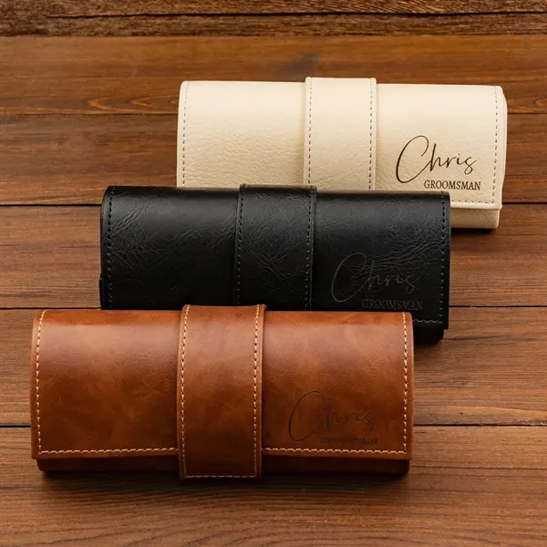 Classy Business Wooden Sunglasses with Leather Case Gift Set - Classy Business Wooden Sunglasses with Leather Case Gift Set - Image 3 of 7