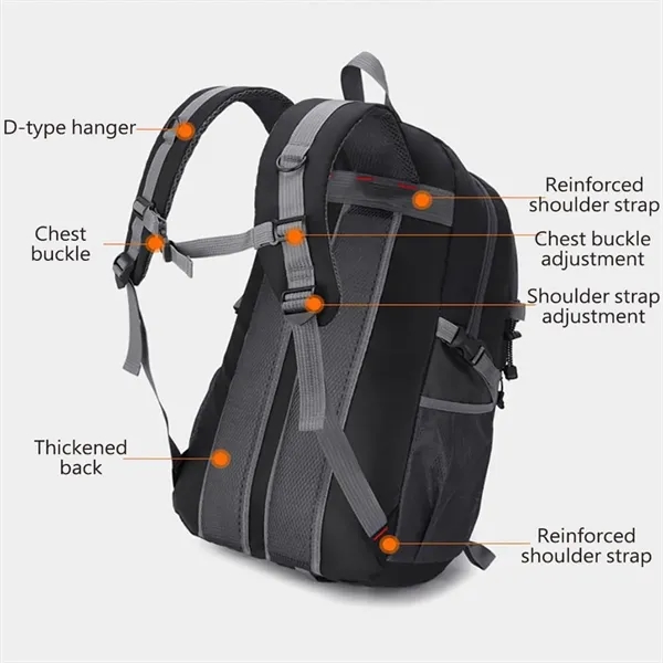 Outdoor Hiking Backpack Durable Laptop USB Charging Student - Outdoor Hiking Backpack Durable Laptop USB Charging Student - Image 3 of 7