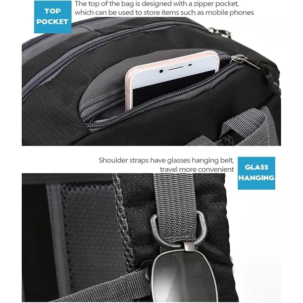 Outdoor Hiking Backpack Durable Laptop USB Charging Student - Outdoor Hiking Backpack Durable Laptop USB Charging Student - Image 4 of 7