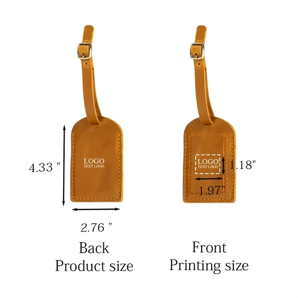 Vintage Crazy Horse Leather Luggage Tag - Vintage Crazy Horse Leather Luggage Tag - Image 2 of 9