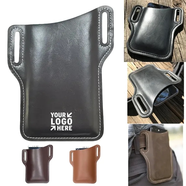 Classic PU Leather Waist Phone Pouch for Outdoor Use - Classic PU Leather Waist Phone Pouch for Outdoor Use - Image 0 of 3