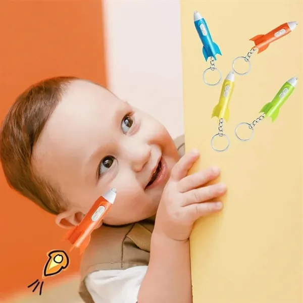 LED Rocket Flashlight Keychain - LED Rocket Flashlight Keychain - Image 5 of 6