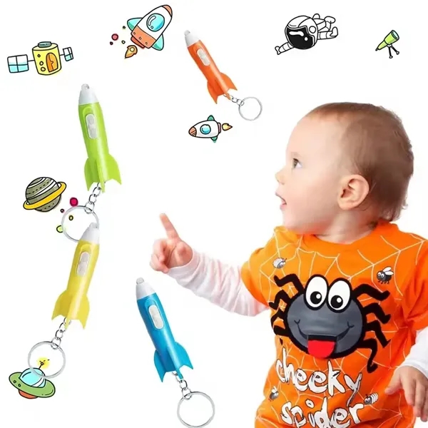 LED Rocket Flashlight Keychain - LED Rocket Flashlight Keychain - Image 6 of 6