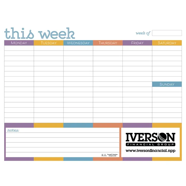 Triumph® Calendars Small Weekly Desk Pad - Colors - Triumph® Calendars Small Weekly Desk Pad - Colors - Image 1 of 2