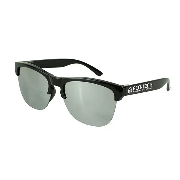 Recycled Half Frame Reflective Sunglasses - Recycled Half Frame Reflective Sunglasses - Image 1 of 12