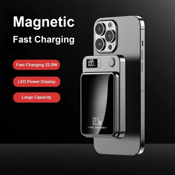 5000mAh Magnetic Wireless Power Bank Fast Charging LED - 5000mAh Magnetic Wireless Power Bank Fast Charging LED - Image 2 of 6