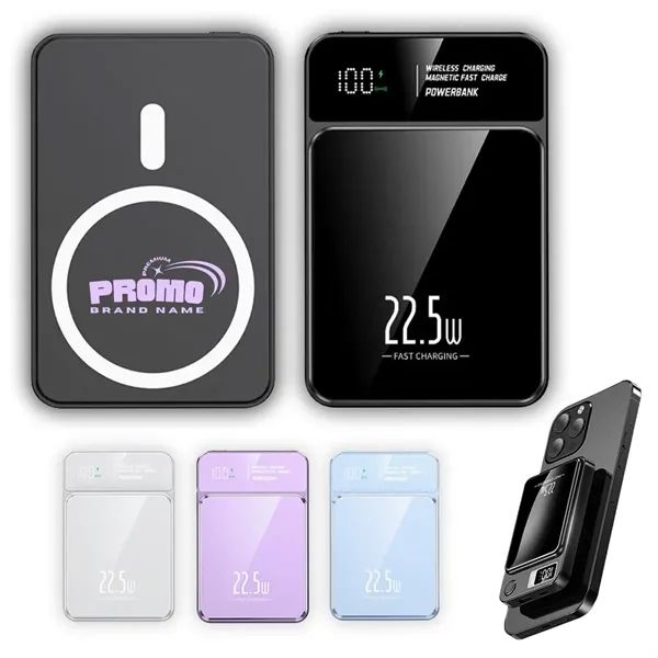 5000mAh Magnetic Wireless Power Bank Fast Charging LED - 5000mAh Magnetic Wireless Power Bank Fast Charging LED - Image 0 of 6