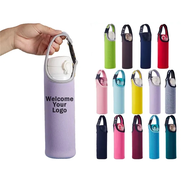 15.5-20oz Insulated  Neoprene Water Glass Bottle Carrier Bag - 15.5-20oz Insulated  Neoprene Water Glass Bottle Carrier Bag - Image 0 of 5