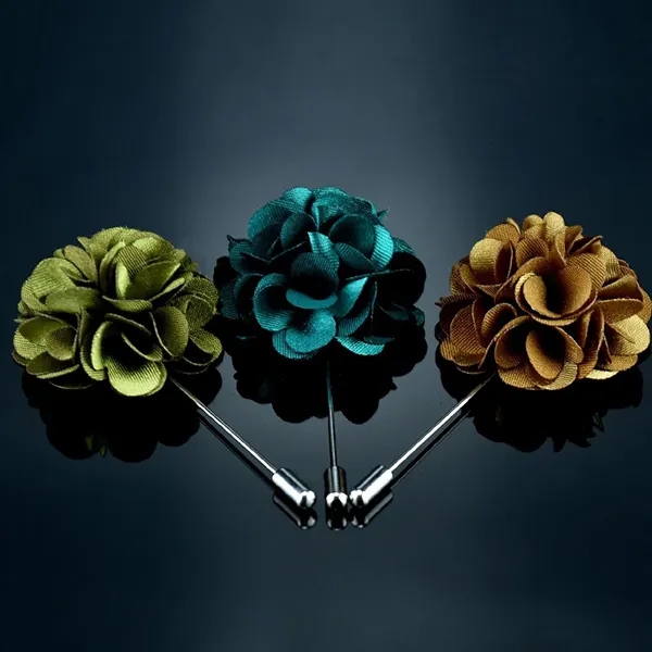 16 Pieces of Flower Men's Handmade Satin Brooch - 16 Pieces of Flower Men's Handmade Satin Brooch - Image 1 of 7