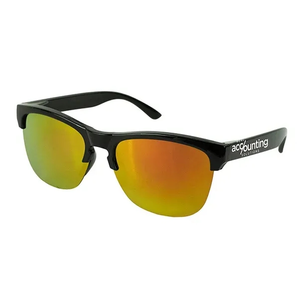 Custom Recycled Half Frame Reflective Sunglasses
