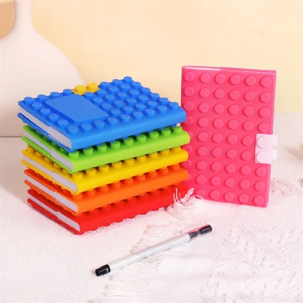 Fun Colorful Silicone Notebook Diary Lego-Inspired Journal - Fun Colorful Silicone Notebook Diary Lego-Inspired Journal - Image 5 of 5