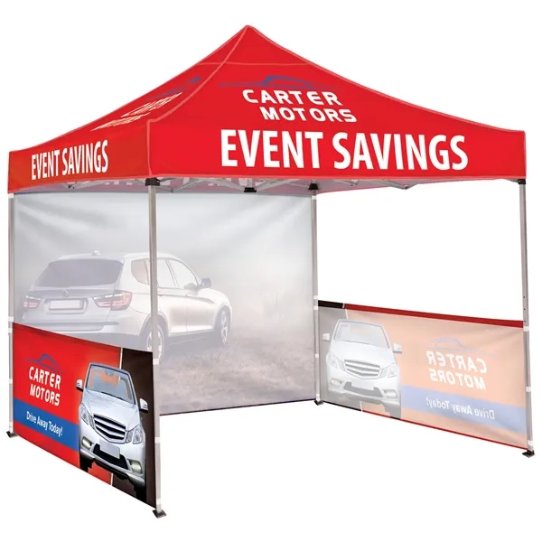 10' Square Tent W/ Two Half Walls and One Full - 10' Square Tent W/ Two Half Walls and One Full - Image 0 of 16