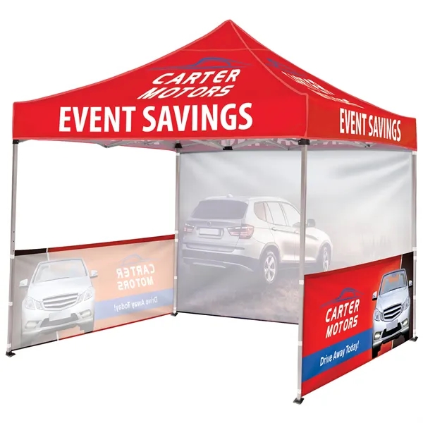 10' Square Tent W/ Two Half Walls and One Full - 10' Square Tent W/ Two Half Walls and One Full - Image 1 of 16