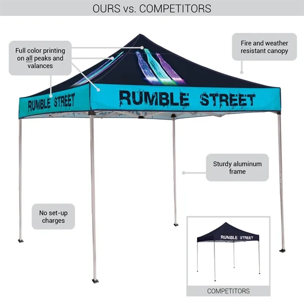 10' Square Tent W/ Two Half Walls and One Full - 10' Square Tent W/ Two Half Walls and One Full - Image 4 of 16