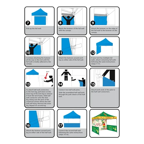 10' Square Tent W/ Two Half Walls and One Full - 10' Square Tent W/ Two Half Walls and One Full - Image 16 of 16
