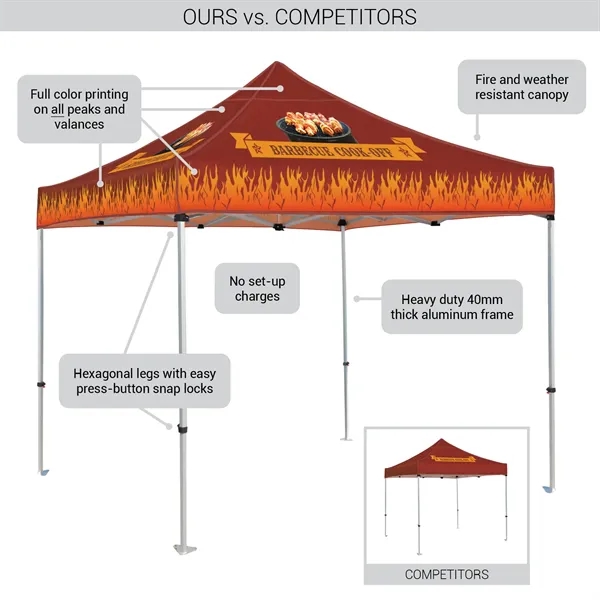 10' Heavy Duty Tent with One Full and Two Half Walls - 10' Heavy Duty Tent with One Full and Two Half Walls - Image 4 of 18