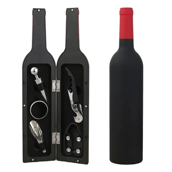 5 Piece Stainless Steel Wine Tool Set Corkscrew - 5 Piece Stainless Steel Wine Tool Set Corkscrew - Image 0 of 6