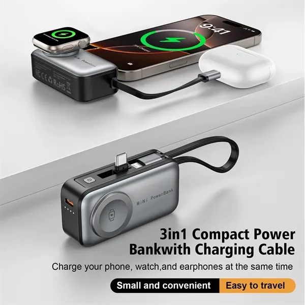 Mini Power Bank Wireless Charger - Mini Power Bank Wireless Charger - Image 1 of 4