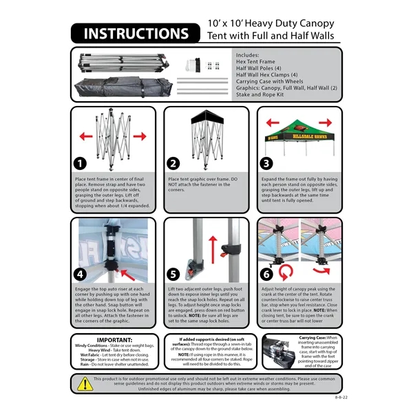 10' Heavy Duty Tent with One Full and Two Half Walls - 10' Heavy Duty Tent with One Full and Two Half Walls - Image 17 of 18