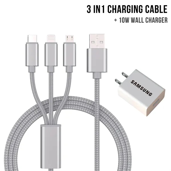 Wall Charger + 3-1 CABLE KIT - Wall Charger + 3-1 CABLE KIT - Image 1 of 6