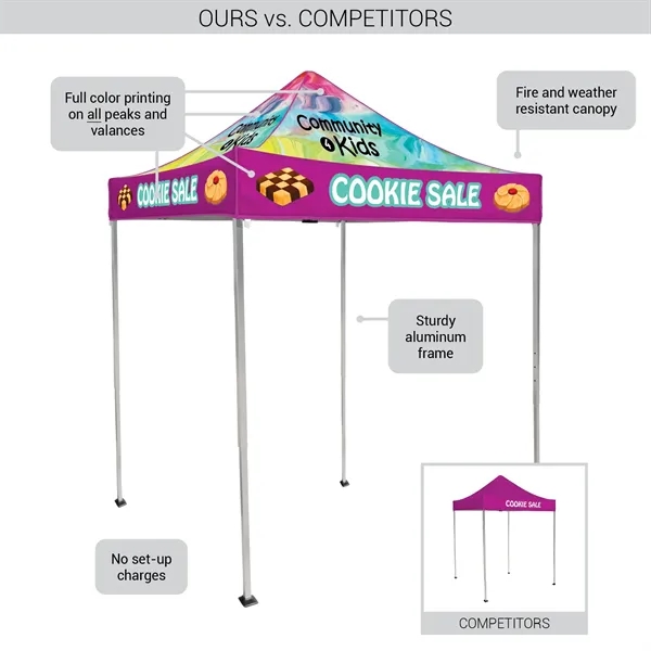 6.5' Square Canopy Tent With Three Full Single Sided Walls - 6.5' Square Canopy Tent With Three Full Single Sided Walls - Image 5 of 16