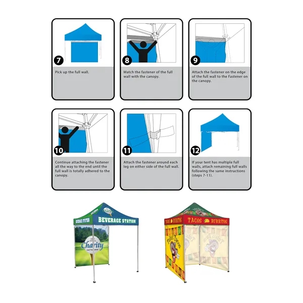 6.5' Square Canopy Tent With Three Full Single Sided Walls - 6.5' Square Canopy Tent With Three Full Single Sided Walls - Image 16 of 16