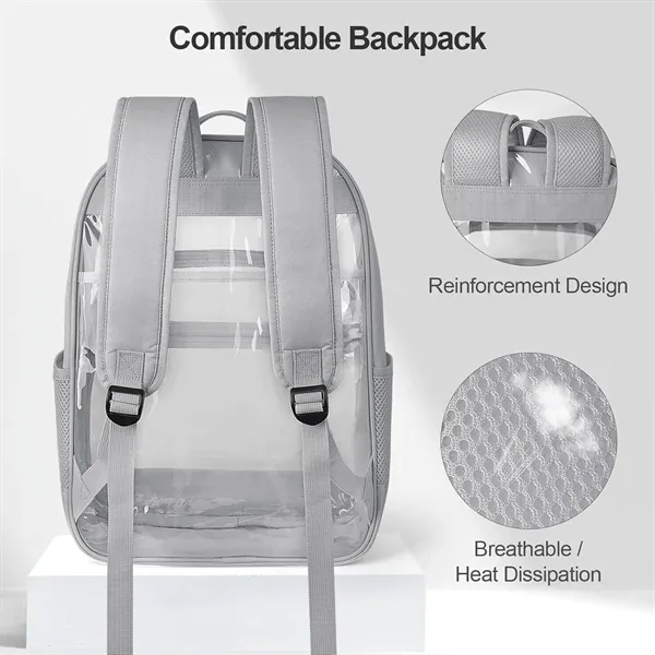 Clear Backpack Durable Transparent Bag - Clear Backpack Durable Transparent Bag - Image 2 of 4