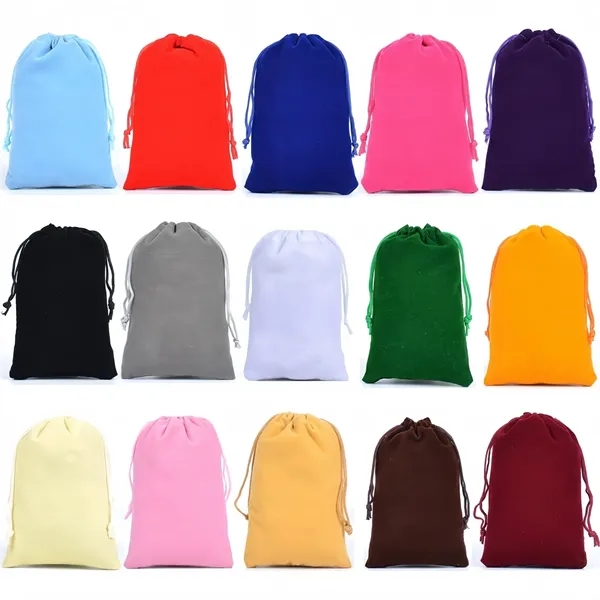 Full Color Soft Velvet Drawstring Pouch for Jewelry - Full Color Soft Velvet Drawstring Pouch for Jewelry - Image 1 of 3