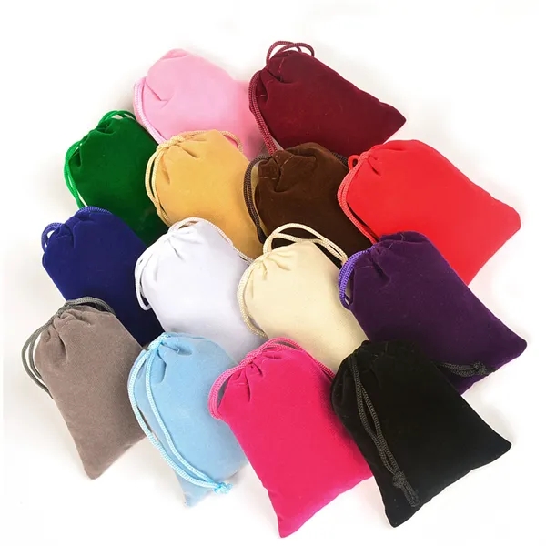 Full Color Soft Velvet Drawstring Pouch for Jewelry - Full Color Soft Velvet Drawstring Pouch for Jewelry - Image 2 of 3
