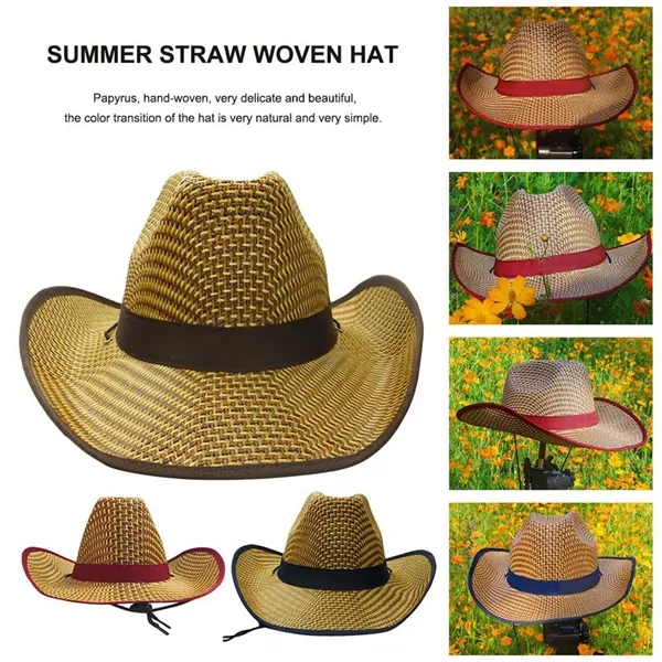 Summer Beach Cowboy Straw Hat - Summer Beach Cowboy Straw Hat - Image 1 of 2